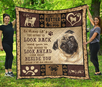 Life Is Better With Pug Quilt Blanket Dog Lover-Gear Wanta