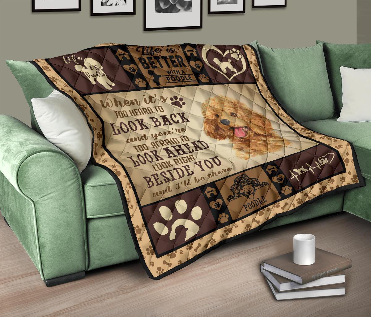 Life is Better With Poodle Quilt Blanket-Gear Wanta