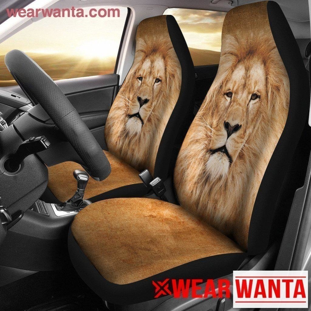 Lion Car Seat Covers Custom Male Lion Car Decoration Accessories-Gear Wanta