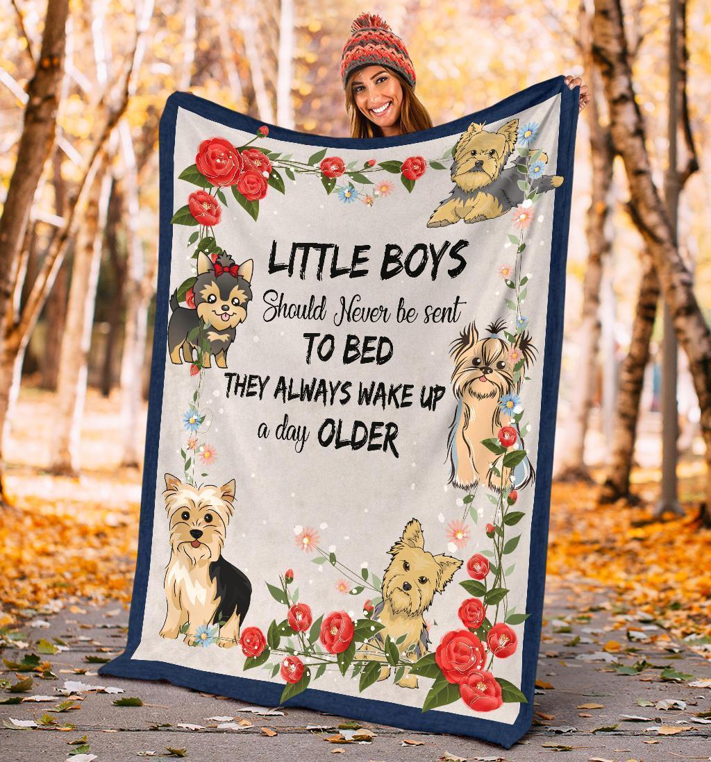 Little Boys Yorkshire Dog Fleece Blanket-Gear Wanta