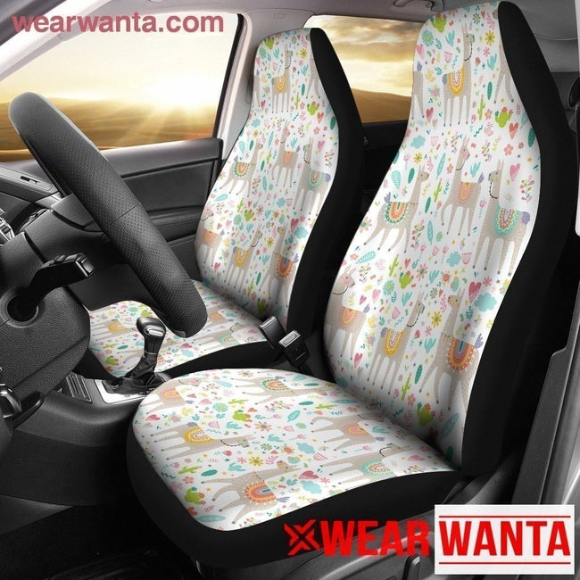 Llama & Flowers Pattern Llama Car Seat Covers LT04-Gear Wanta