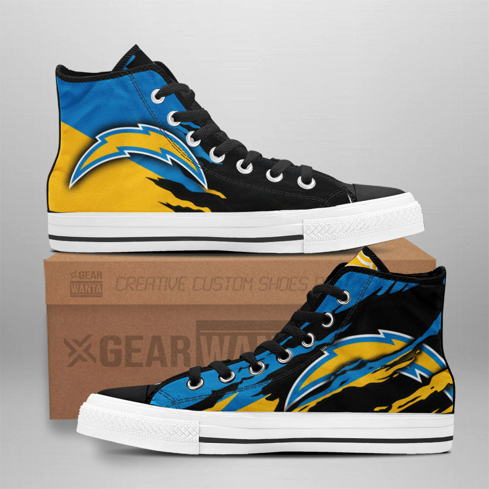 Los Angeles Chargers High Top Shoes Custom For Fans-Gear Wanta