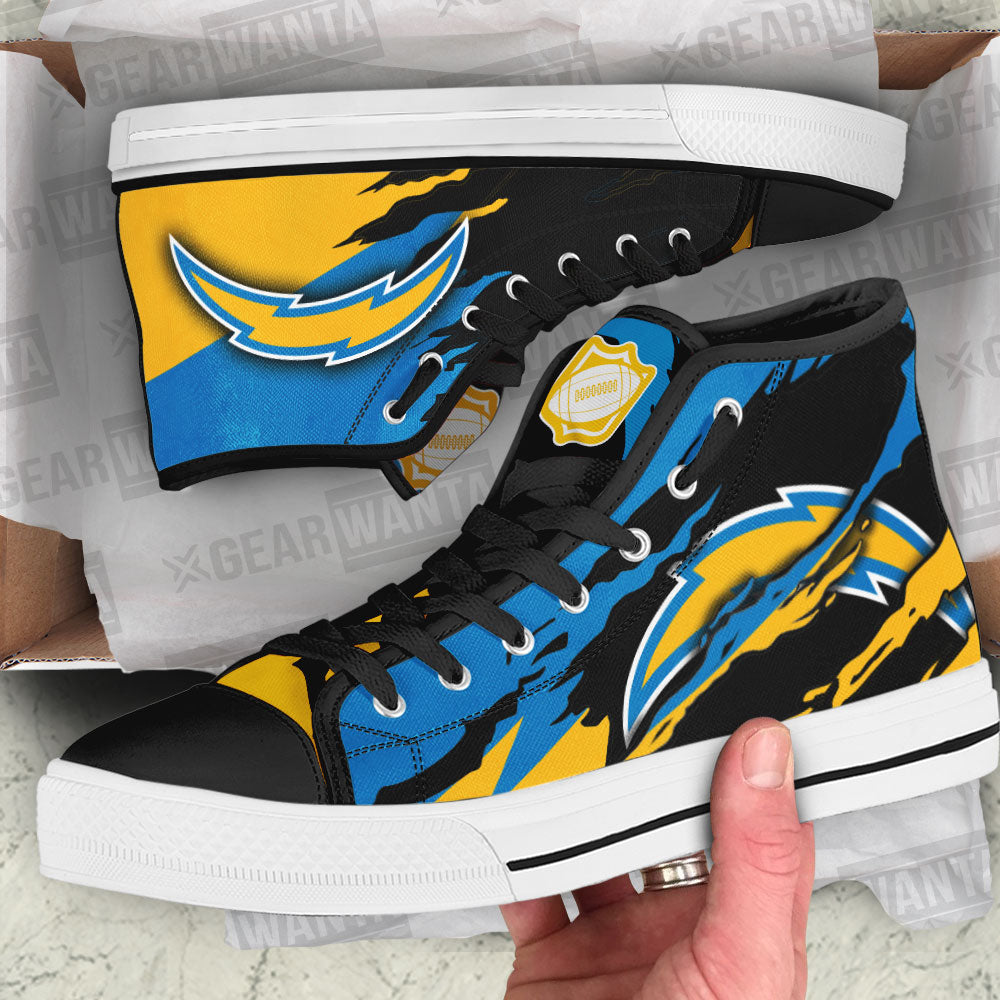 Los Angeles Chargers High Top Shoes Custom For Fans-Gear Wanta