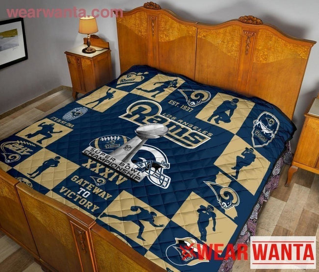 Los Angeles Rams Old Color Quilt Blanket Custom-Gear Wanta