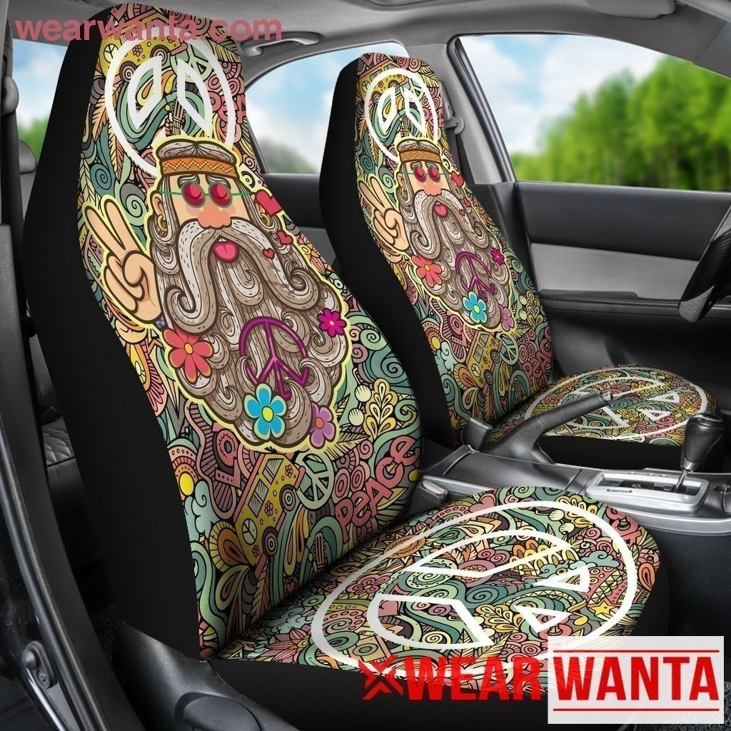 Love Peace Symbol Hippie Car Seat Covers Gift Idea NH09-Gear Wanta