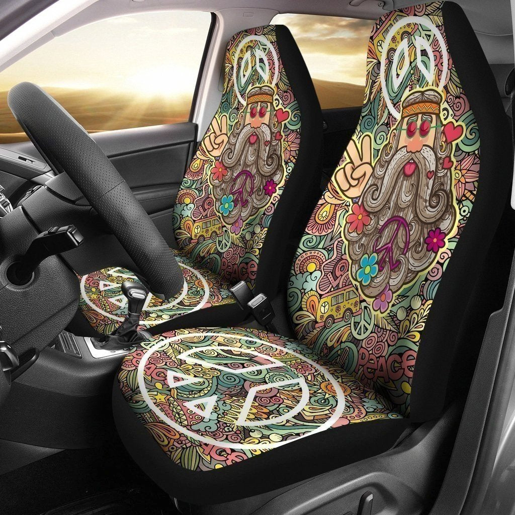 Love Peace Symbol Hippie Car Seat Covers Gift Idea NH09-Gear Wanta