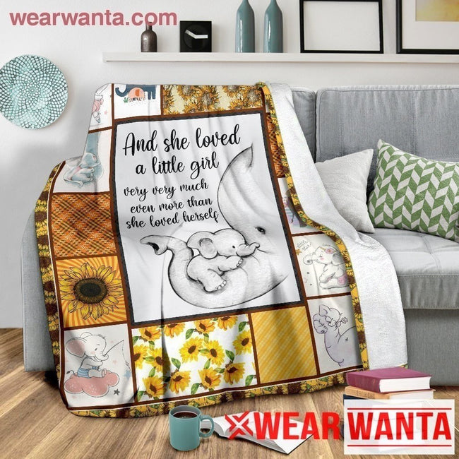 Lovely Elephant Blanket Custom Gifts And She Love A Little Girl Home Decoration-Gear Wanta