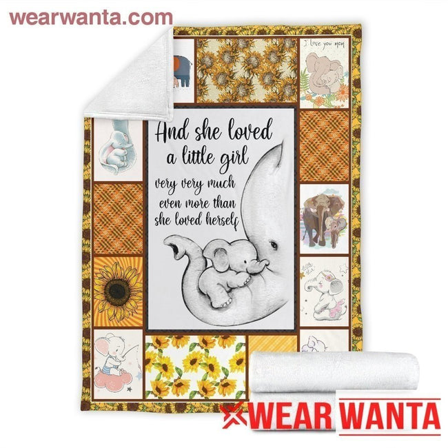 Lovely Elephant Blanket Custom Gifts And She Love A Little Girl Home Decoration-Gear Wanta