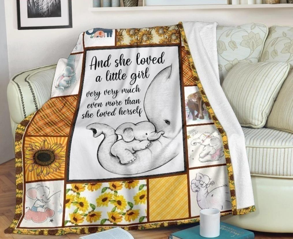 Lovely Elephant Blanket Custom Gifts And She Love A Little Girl Home Decoration-Gear Wanta