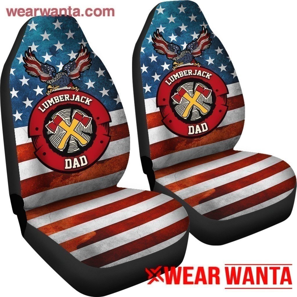 Lumberjack Dad American Flag Car Seat Covers Gift MN05-Gear Wanta