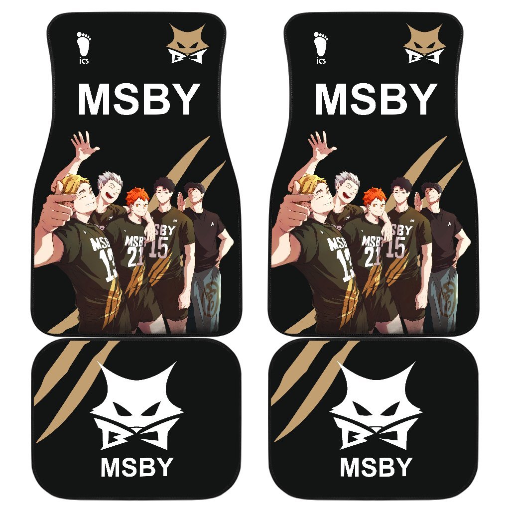 MSBY Black Jackal Haikyuu!! Uniform Style Car Floor Mats Gift Anime-Gear Wanta