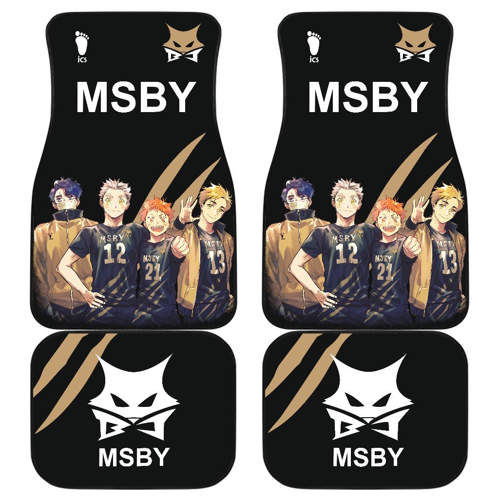 MSBY Black Jackal Haikyuu!! Uniform Style Car Floor Mats Gift Like Anime-Gear Wanta