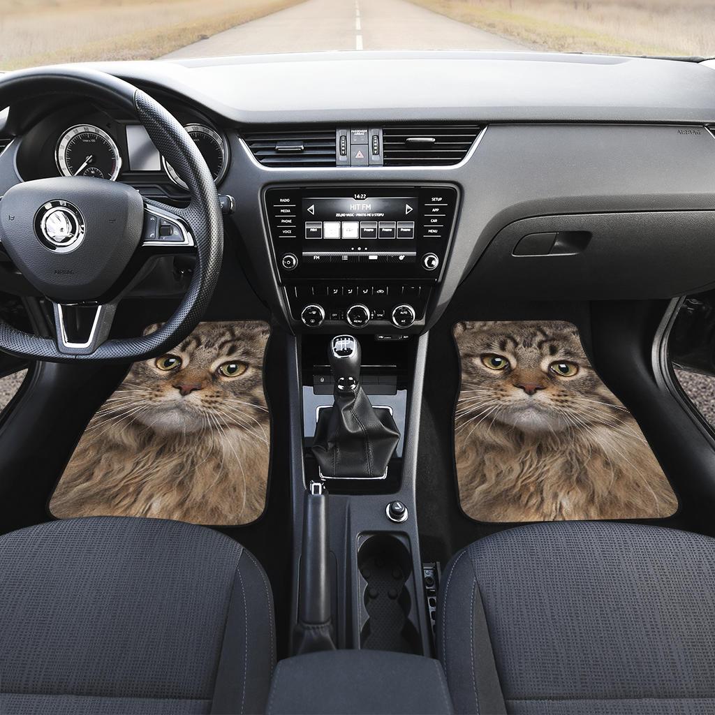 Maine Coon Cat Car Floor Mats Funny Cat Face-Gear Wanta