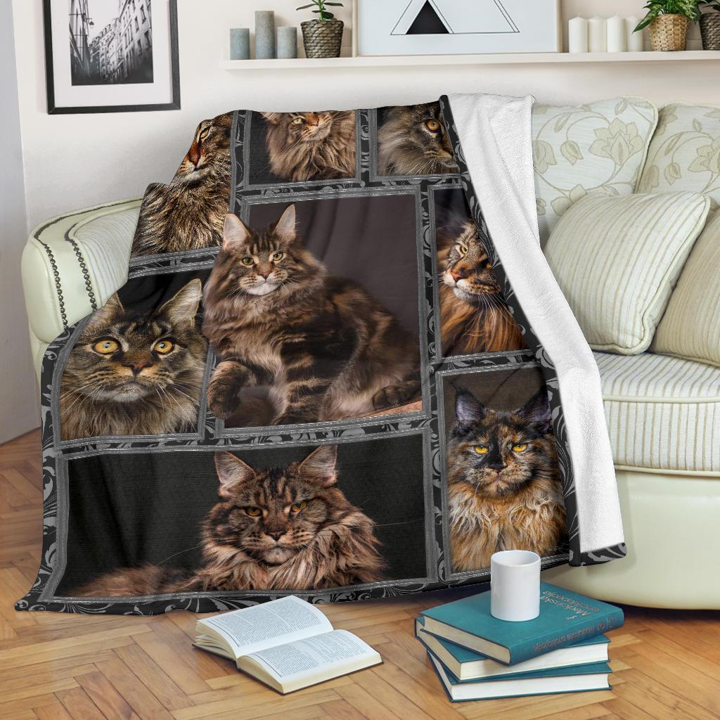 Maine Coon Cat Fleece Blanket For Cat Lover-Gear Wanta