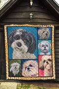 Maltese Shih Tzu Dog Quilt Blanket Funny Mixed Dog Breed-Gear Wanta