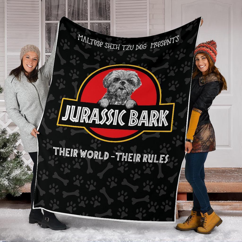 Maltese Shih Tzu Fleece Blanket Jurassic Bark Mixed Breed Dog-Gear Wanta