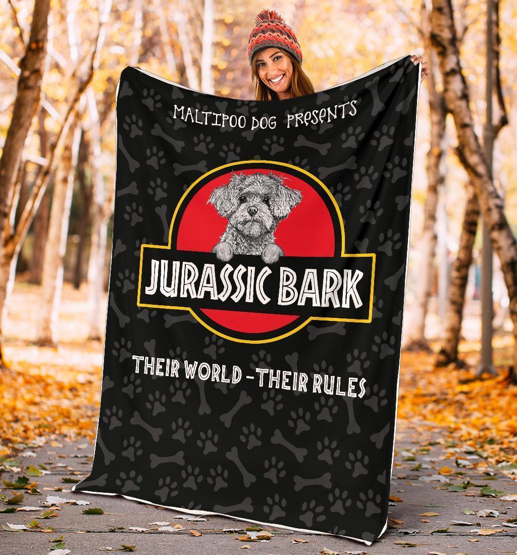 Maltipoo Jurassic Bark Fleece Blanket Funny Mixed Breed Dog-Gear Wanta