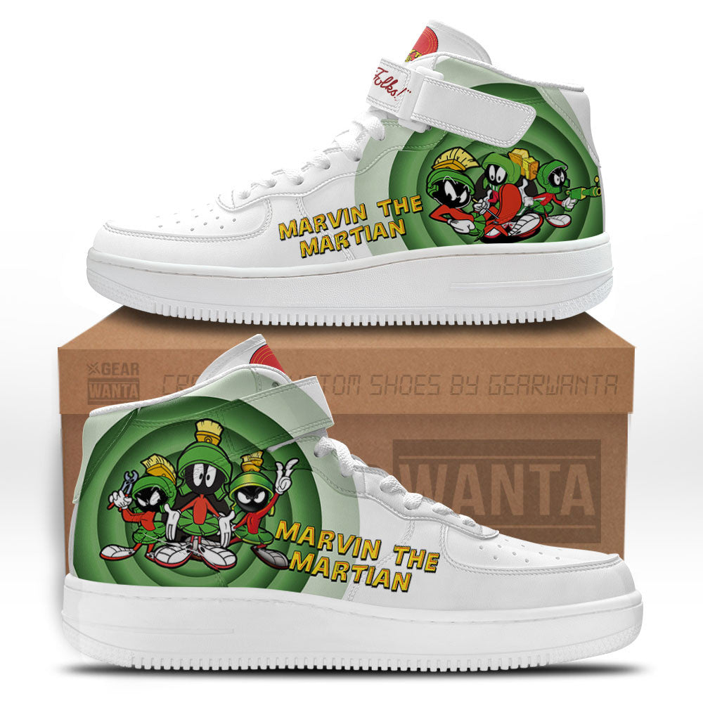 Marvin the Martian Air Mid Shoes Custom Looney Tunes Sneakers-Gear Wanta