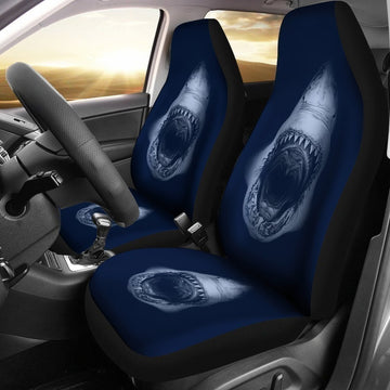 Massive Open Mouth Of A Great White Shark Car Seat Covers-Gear Wanta