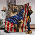 Mastiff Dog Fleece Blanket American Flag For Mastiff Lover-Gear Wanta