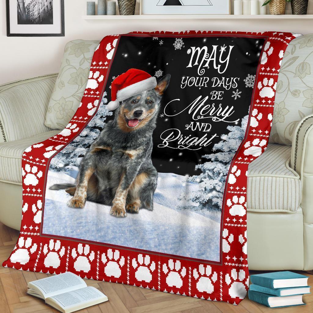 May Your Day Be Merry Heeler Dog Fleece Blanket Gift Idea-Gear Wanta