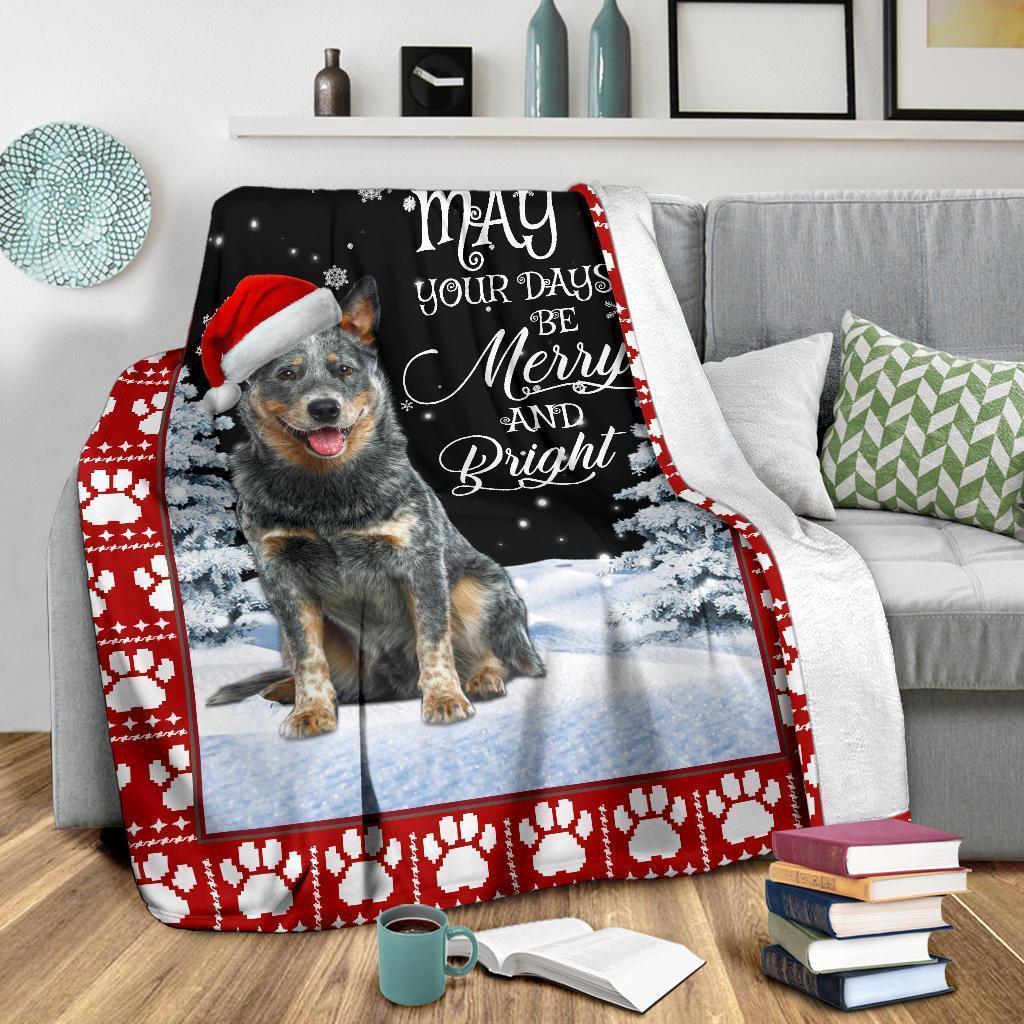 May Your Day Be Merry Heeler Dog Fleece Blanket Gift Idea-Gear Wanta