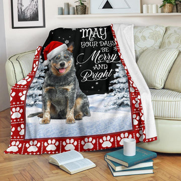 May Your Day Be Merry Heeler Dog Fleece Blanket Gift Idea-Gear Wanta