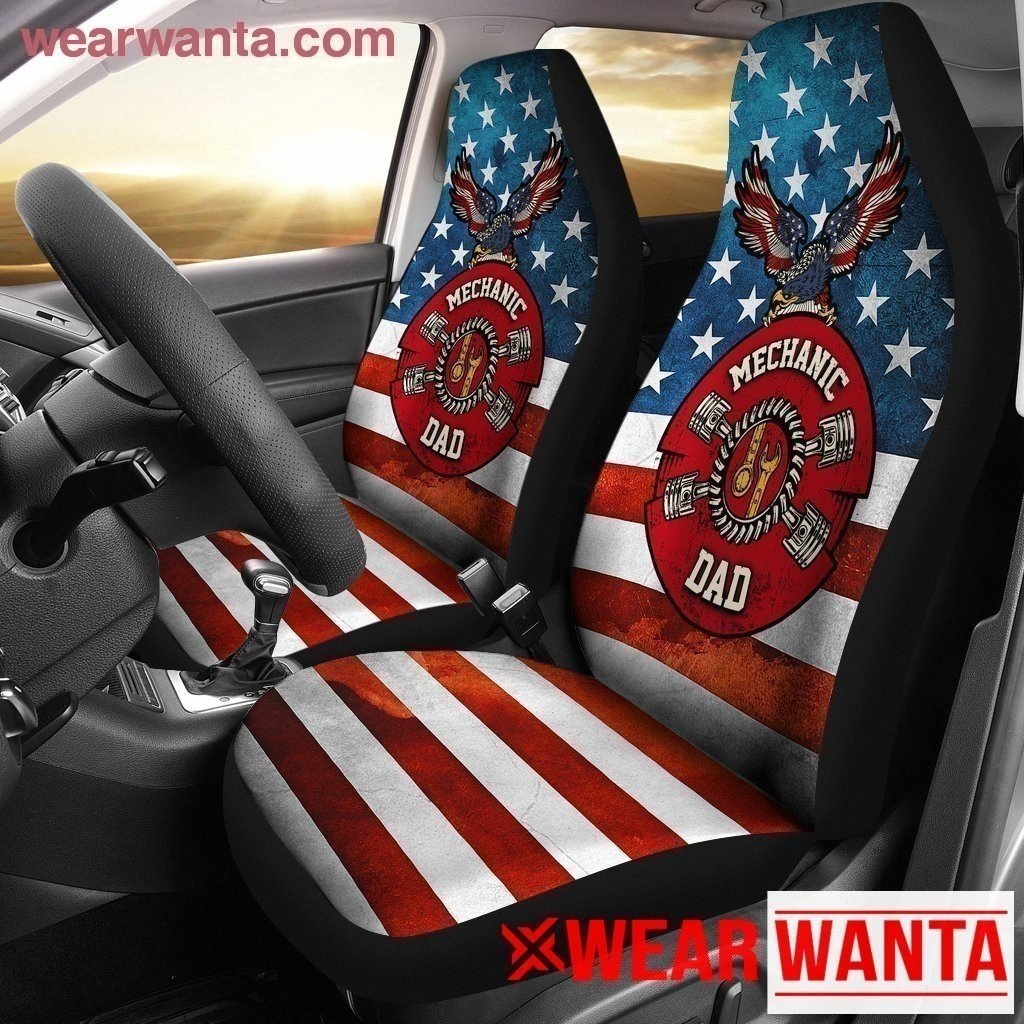 Mechanic Dad American Flag Car Seat Covers Gift-Gear Wanta