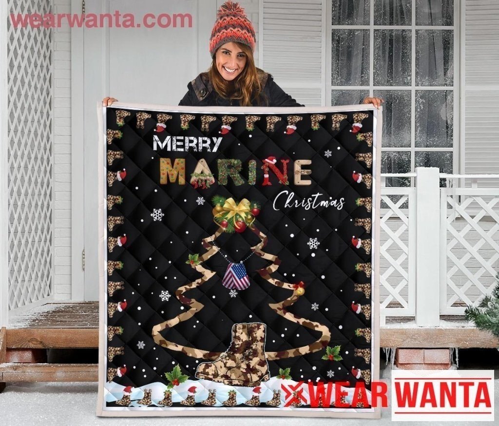 Merry Marine Christmas Blanket Amazing Gift Idea-Gear Wanta