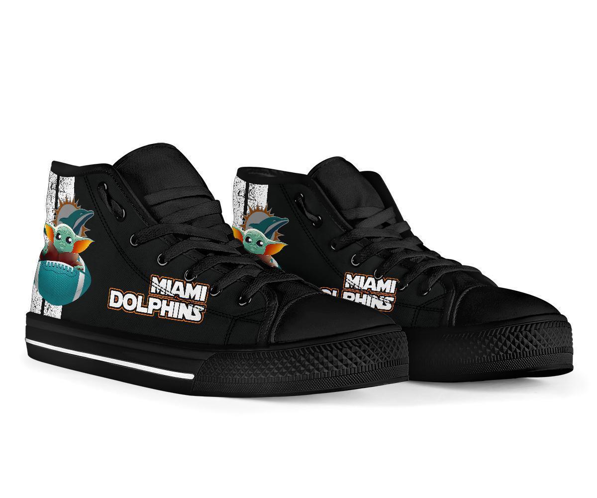 Miami Dolphins Sneakers Baby Yoda High Top Shoes Mixed-Gear Wanta