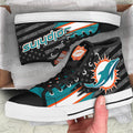 Miami Dolphins High Top Shoes Custom American Flag Sneakers-Gear Wanta