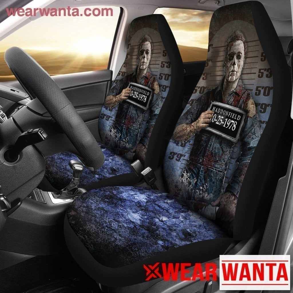 Michael Myers Car Seat Covers Custom Police Wanted Car Decoration-Gear Wanta