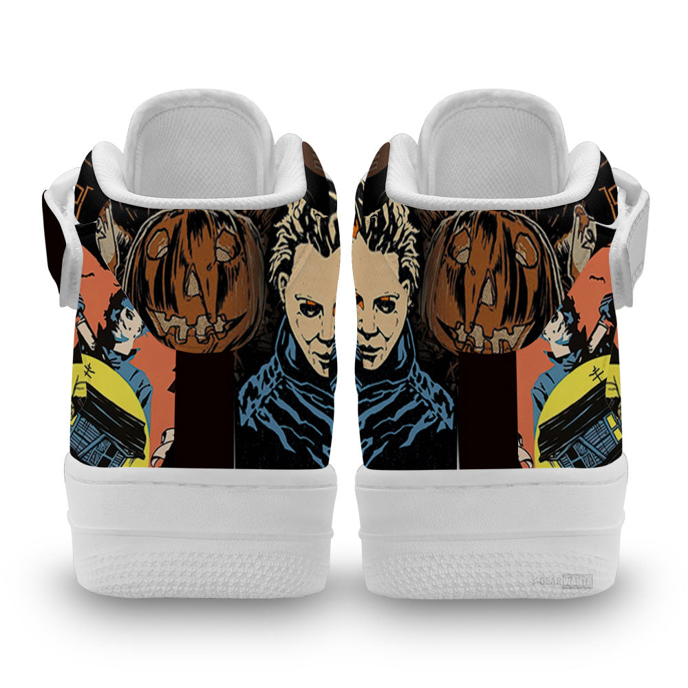 Michael Myers Shoes Custom Air Mid Sneakers Horror Fans-Gear Wanta