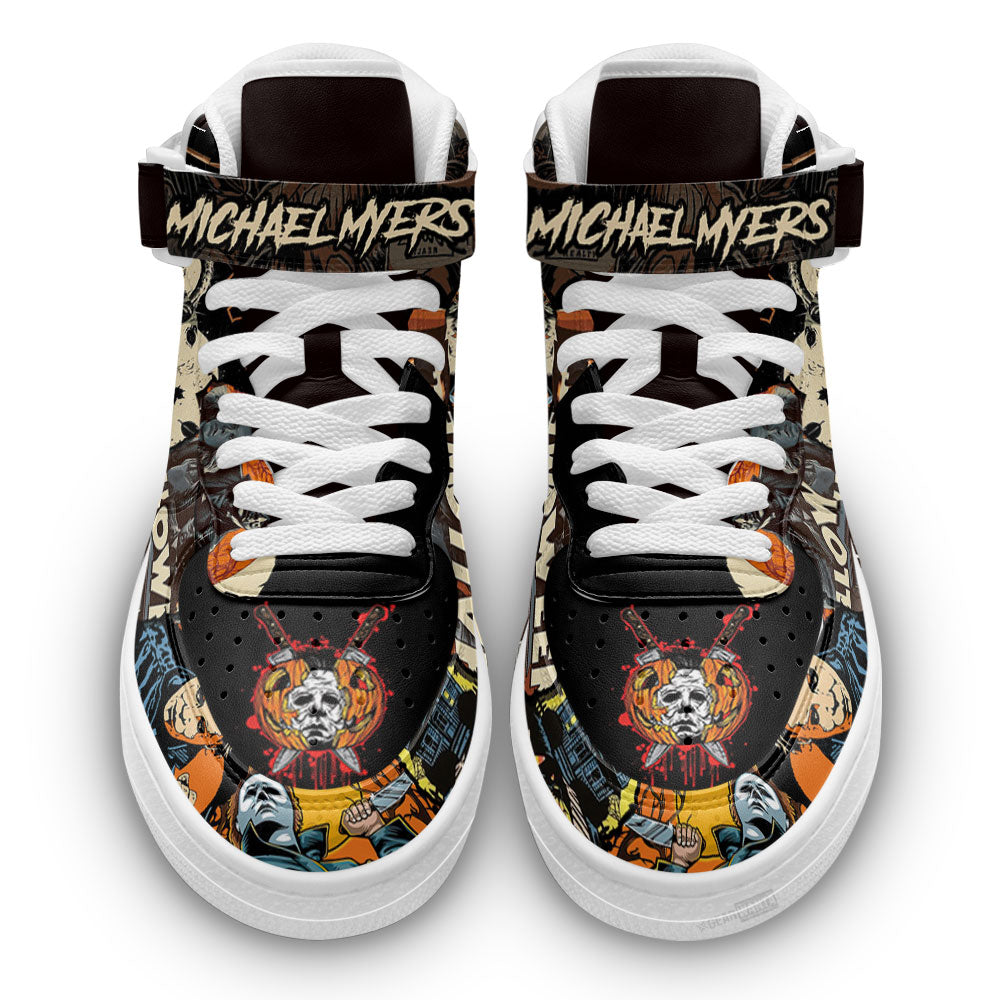 Michael Myers Shoes Custom Air Mid Sneakers Horror Fans-Gear Wanta