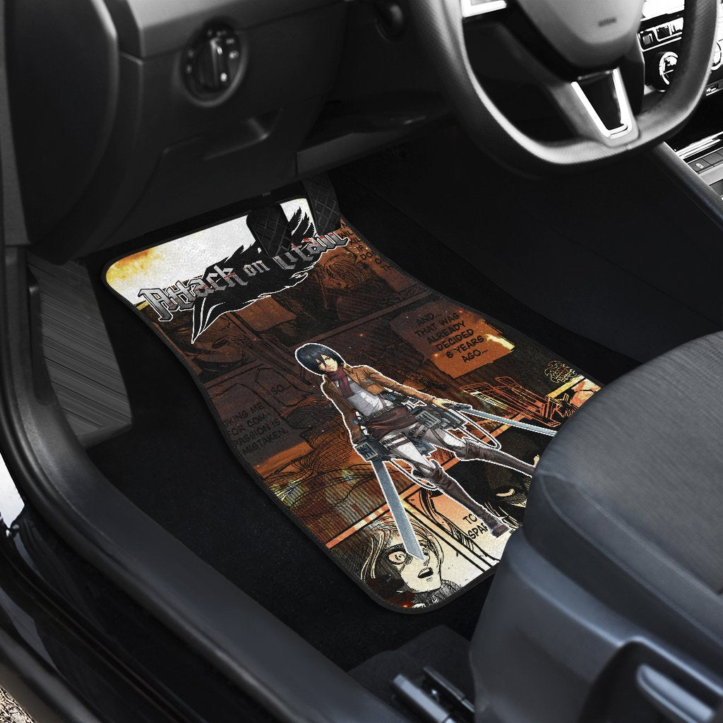 Mikasa Ackerman Attack On Titan Car Floor Mats For Strong Fan Anime-Gear Wanta