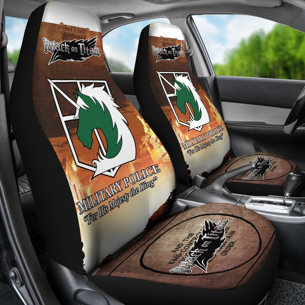 Military Police Attack On Titan Car Seat Covers Custom Anime Car Accessories-Gear Wanta