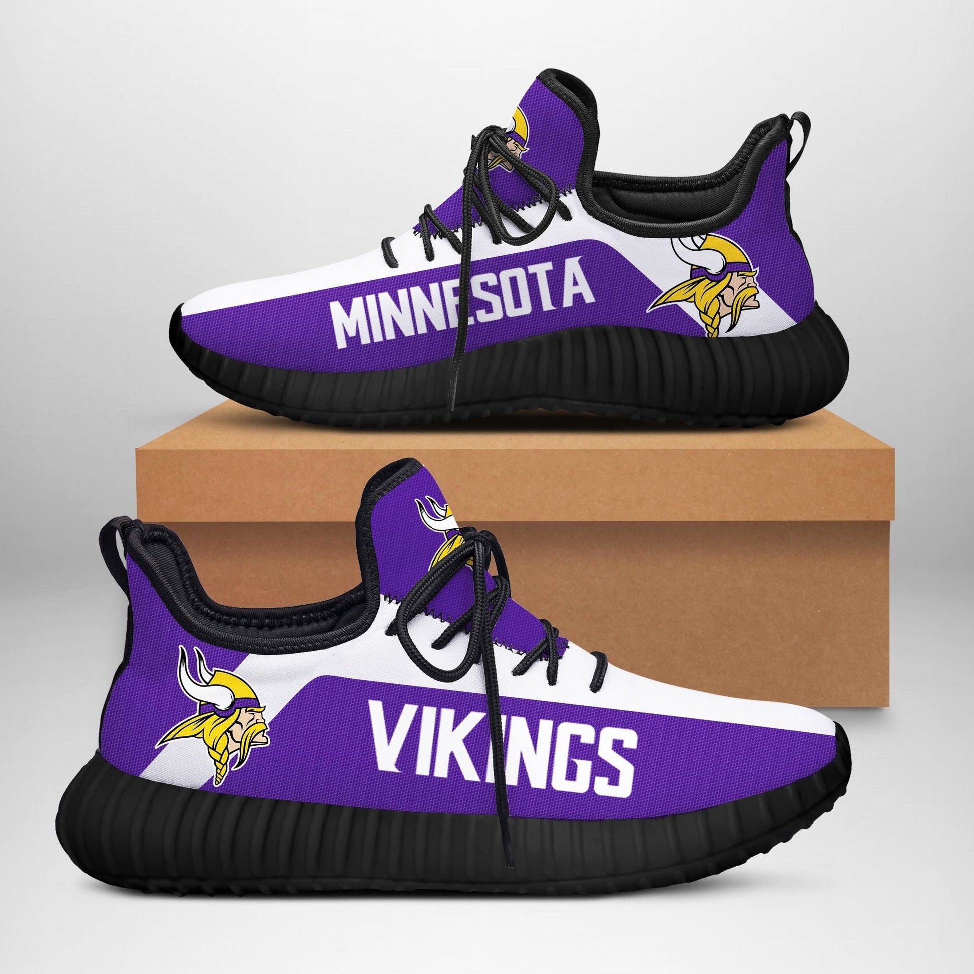 Minnesota Vikings Sneakers Custom Shoes Black shoes 2 Fan-Gear Wanta