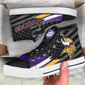 Minnesota Vikings High Top Shoes Custom American Flag Sneakers-Gear Wanta