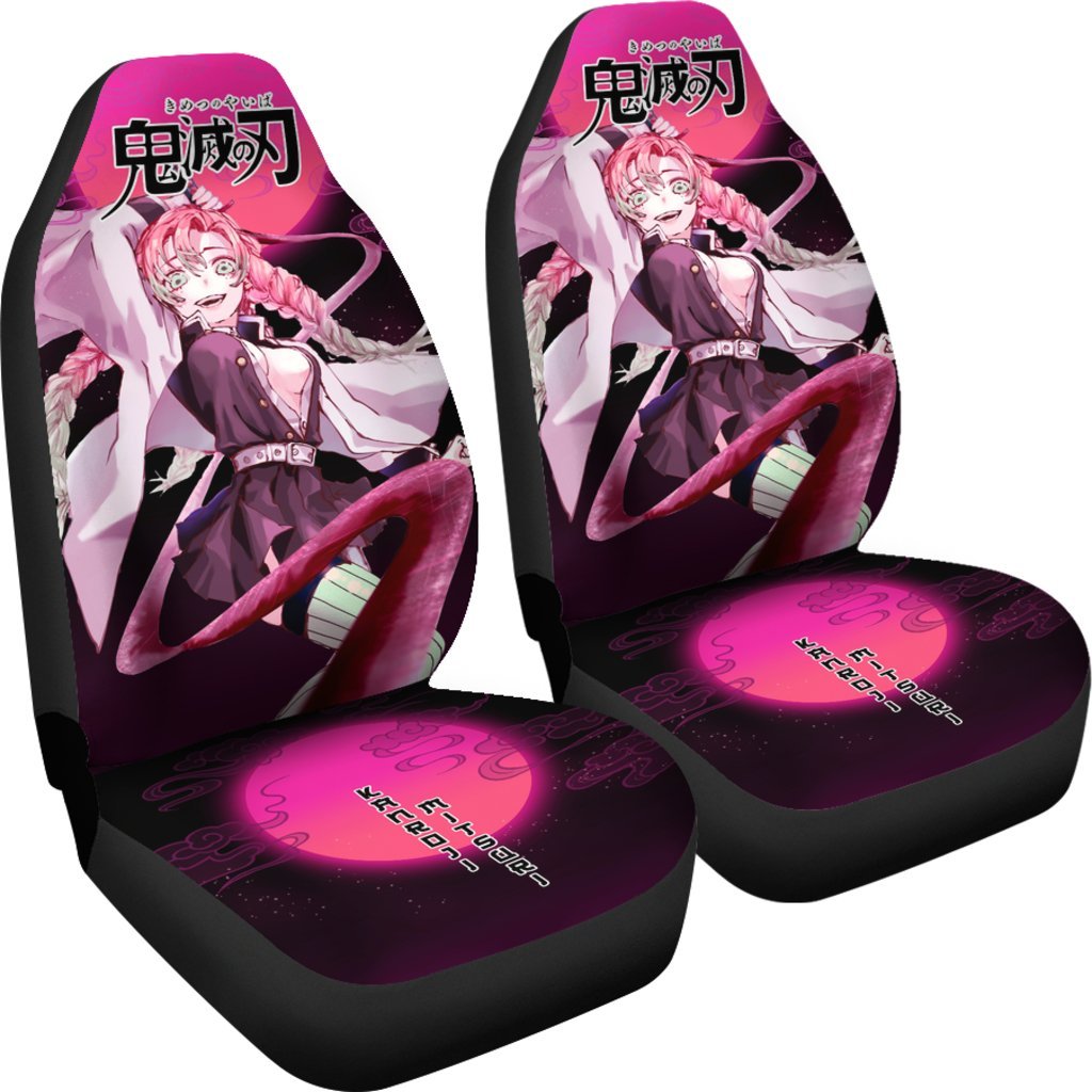 Mitsuri Demon Slayer Under The Moon Car Seat Covers Custom Anime Car Accessories-Gear Wanta