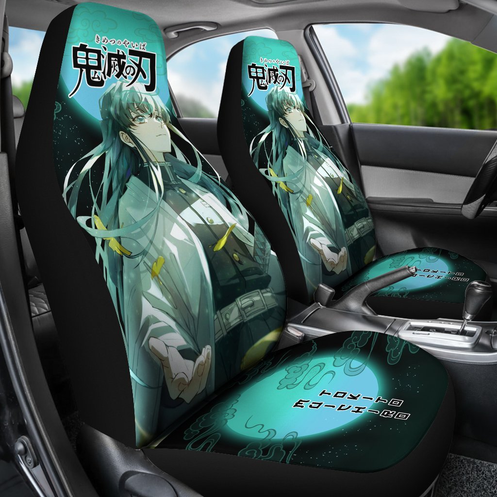 Muichiro Demon Slayer Under The Moon Car Seat Covers Custom Anime Car Accessories-Gear Wanta