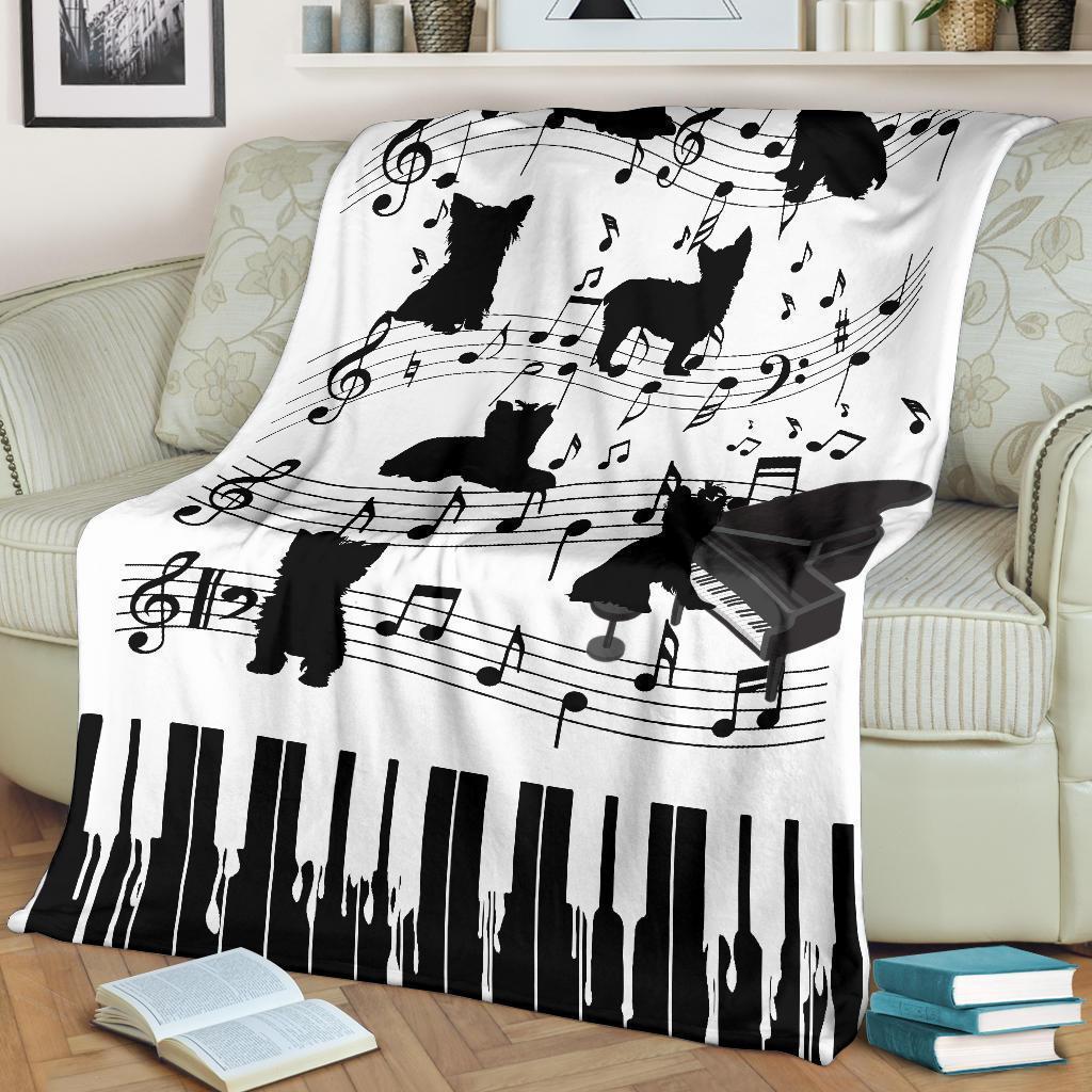 Music Yorkshire Dog Fleece Blanket-Gear Wanta