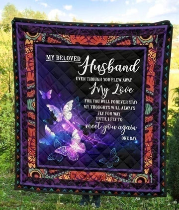 My Beloved Husband Memorial Quilt Blanket For Wife-Gear Wanta