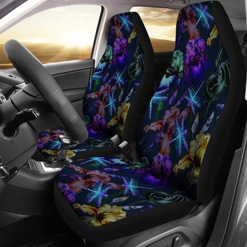 Neon Blue Purple Pink Dragonfly Car Seat Covers LT04-Gear Wanta