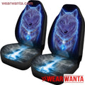 Neon White Wolf Car Seat Covers-Gear Wanta