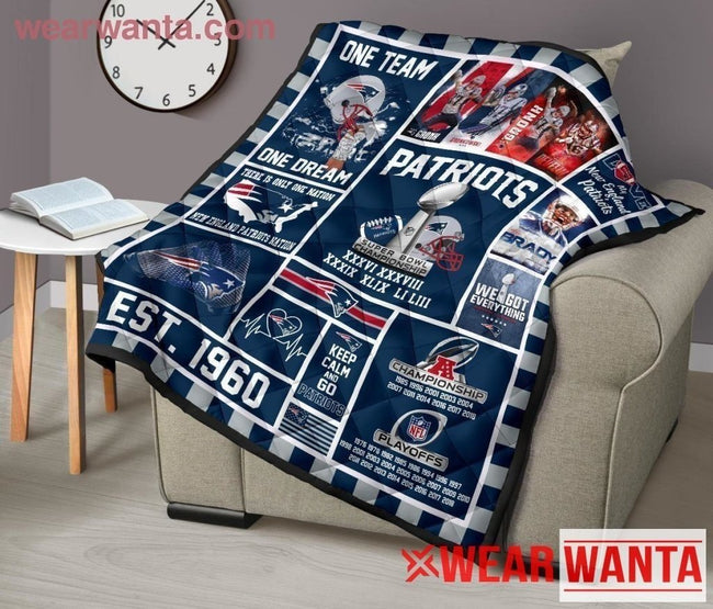 New England Patriots Quilt Blanket Custom-Gear Wanta