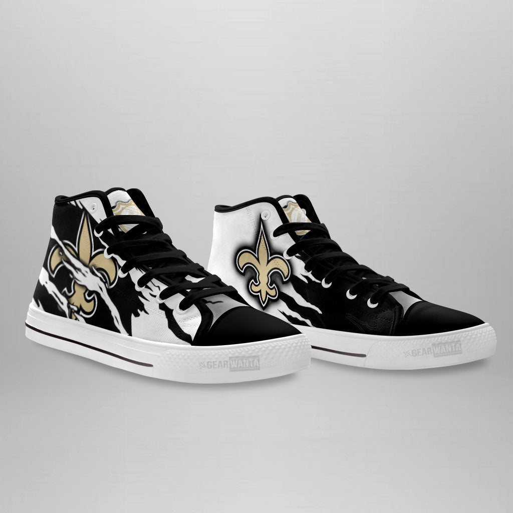 New Orleans Saints High Top Shoes Custom For Fans-Gear Wanta