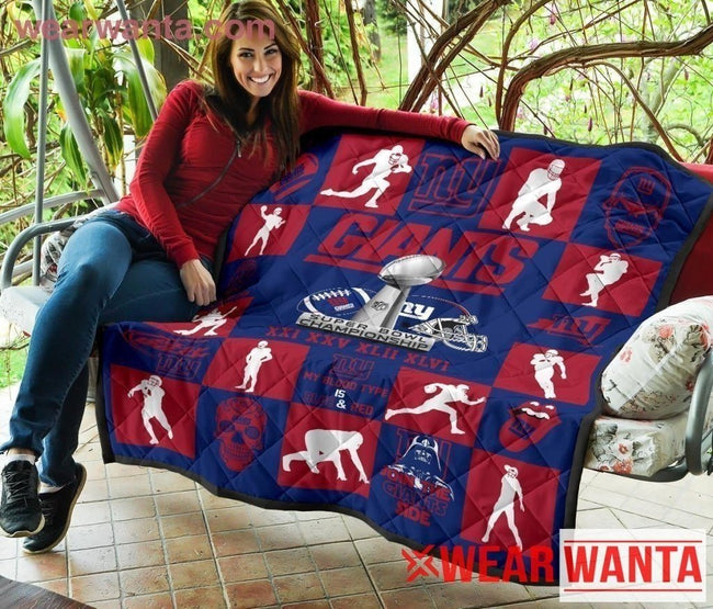 New York Giants Quilt Blanket Custom-Gear Wanta