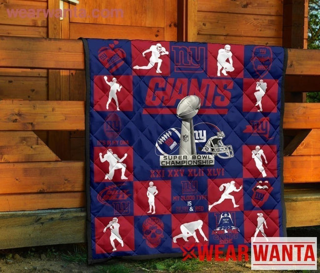 New York Giants Quilt Blanket Custom-Gear Wanta