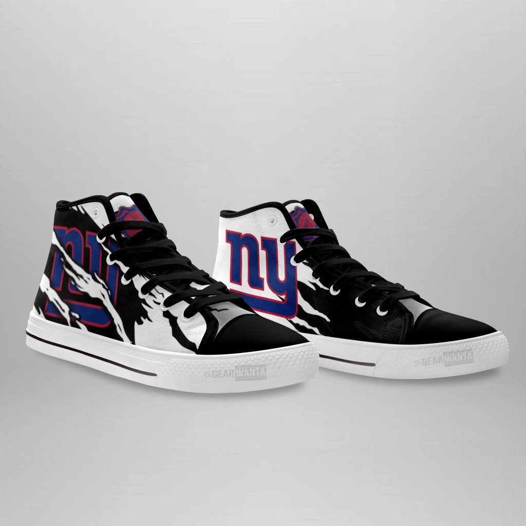 New York Giants High Top Shoes Custom For Fans-Gear Wanta