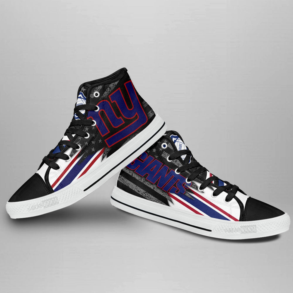 New York Giants High Top Shoes Custom American Flag Sneakers-Gear Wanta